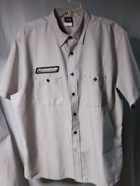 Harley-Davidson Screamin' Eagle Men's XL Button-Down Work Shirt Light Gray